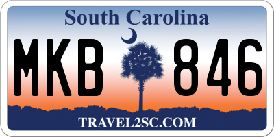 SC license plate MKB846