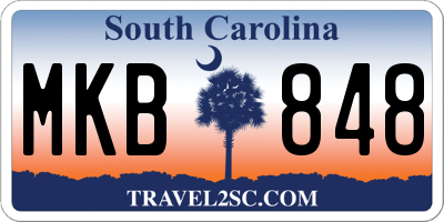 SC license plate MKB848