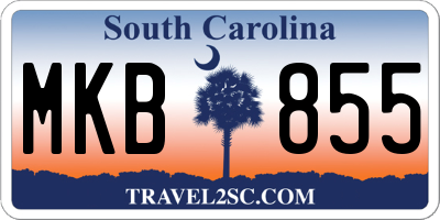 SC license plate MKB855
