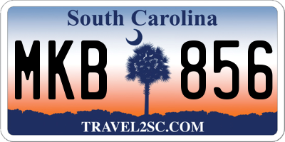 SC license plate MKB856