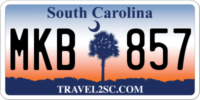 SC license plate MKB857