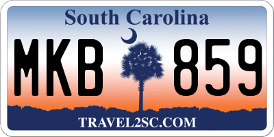 SC license plate MKB859