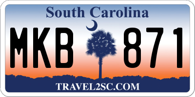 SC license plate MKB871