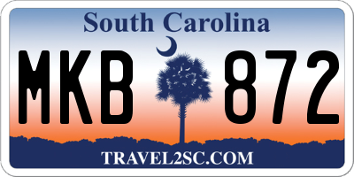 SC license plate MKB872