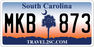 SC license plate MKB873
