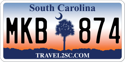 SC license plate MKB874