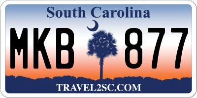 SC license plate MKB877