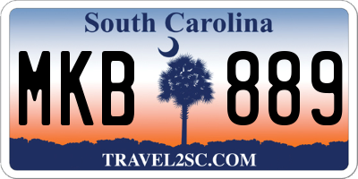 SC license plate MKB889