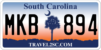 SC license plate MKB894