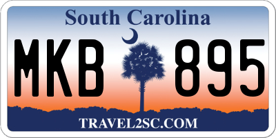 SC license plate MKB895