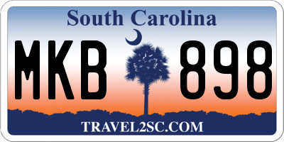 SC license plate MKB898