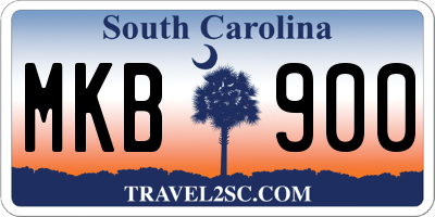 SC license plate MKB900