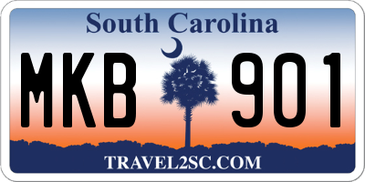 SC license plate MKB901