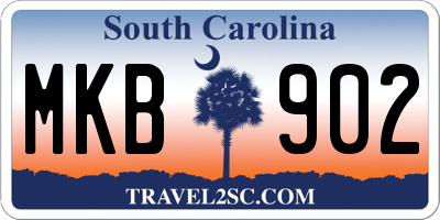 SC license plate MKB902