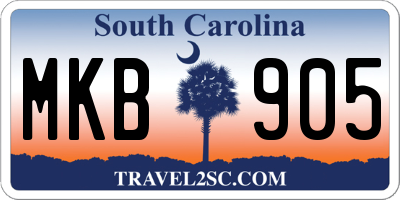 SC license plate MKB905