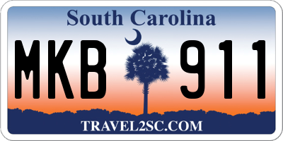 SC license plate MKB911