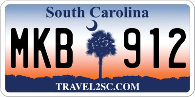 SC license plate MKB912