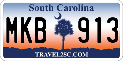 SC license plate MKB913