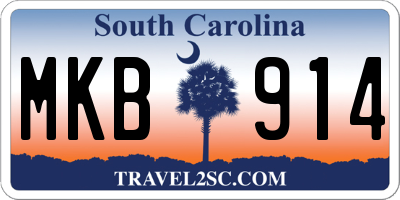 SC license plate MKB914