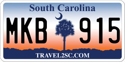 SC license plate MKB915
