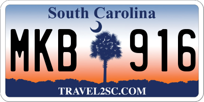 SC license plate MKB916