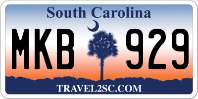 SC license plate MKB929