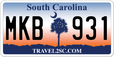 SC license plate MKB931