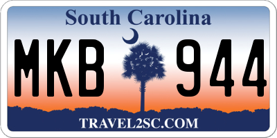 SC license plate MKB944