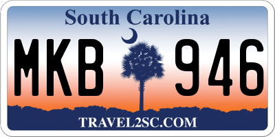 SC license plate MKB946