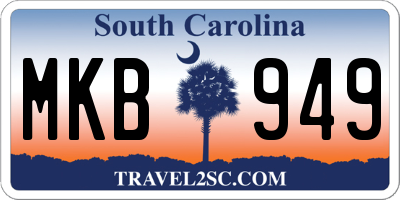 SC license plate MKB949