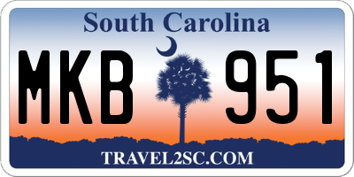 SC license plate MKB951