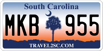 SC license plate MKB955