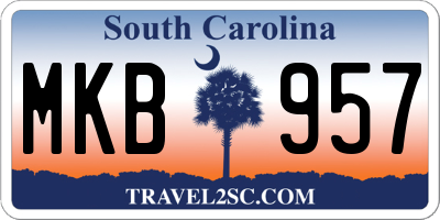 SC license plate MKB957