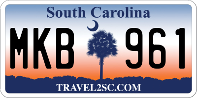SC license plate MKB961