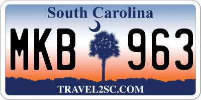SC license plate MKB963