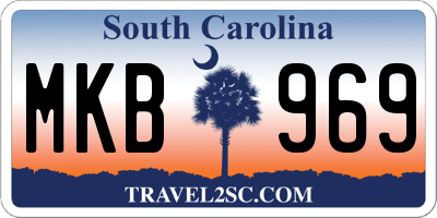 SC license plate MKB969