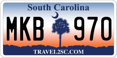 SC license plate MKB970
