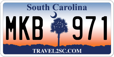 SC license plate MKB971