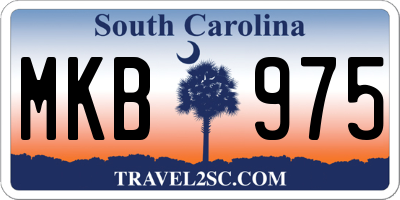 SC license plate MKB975