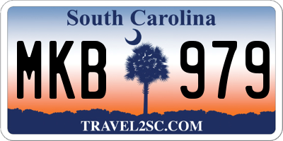 SC license plate MKB979