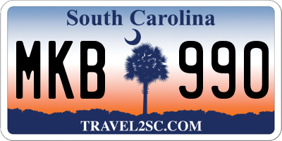 SC license plate MKB990