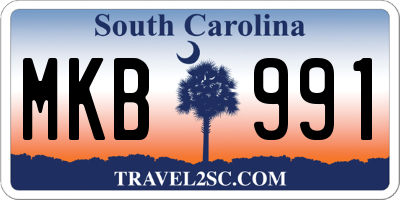 SC license plate MKB991