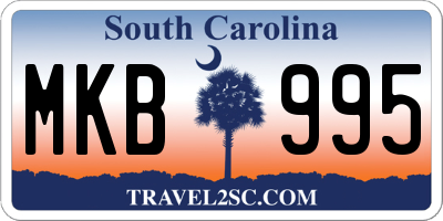 SC license plate MKB995