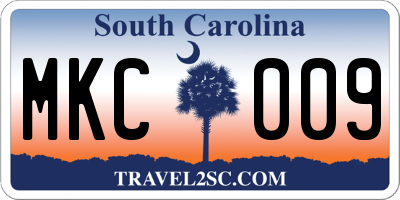 SC license plate MKC009