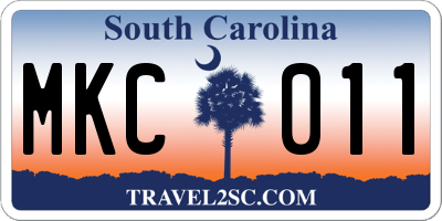 SC license plate MKC011
