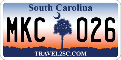 SC license plate MKC026