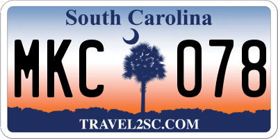 SC license plate MKC078