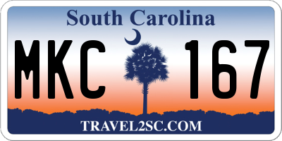 SC license plate MKC167