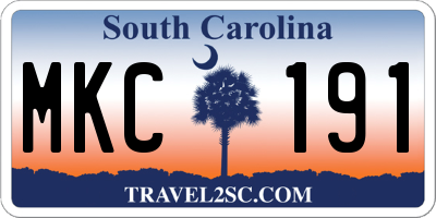 SC license plate MKC191