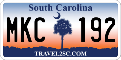 SC license plate MKC192